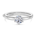LUXURIANT SGL zertifizierter SI-GH Labor Rund-Diamant Ring, 925 Silber rhodiniert - 1 ct.