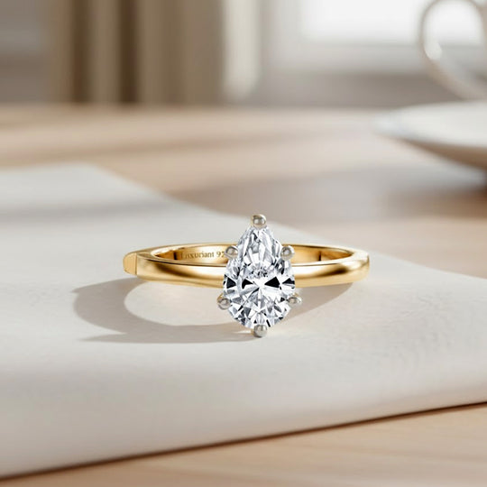 LUXURIANT DIAMOND - Lab Grown Diamant SI-GH SGL zertifiziert Ring 925 Silber 750 Gelbgold Vermeil (Größe 20.00) ca. 1.00 ct