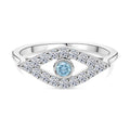 LUXURIANT DIAMOND - Lab Grown Blauer Diamant SI-GH, Lab Grown Weißer Diamant SI-GH Ring 925 Silber rhodiniert (Größe 17.00) ca. 0.50 ct