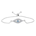 LUXURIANT DIAMOND - Lab Grown Blauer Diamant SI-GH, Lab Grown Weißer Diamant SI-GH Armband Flexibles (ca. 19 cm) 925 Silber rhodiniert ca. 0.50 ct