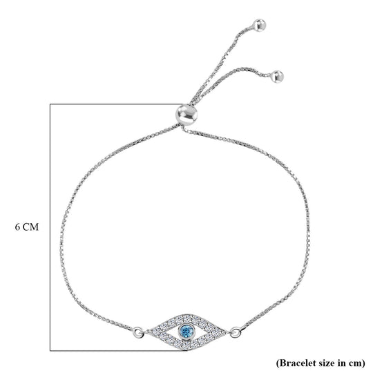 LUXURIANT DIAMOND - Lab Grown Blauer Diamant SI-GH, Lab Grown Weißer Diamant SI-GH Armband Flexibles (ca. 19 cm) 925 Silber rhodiniert ca. 0.50 ct