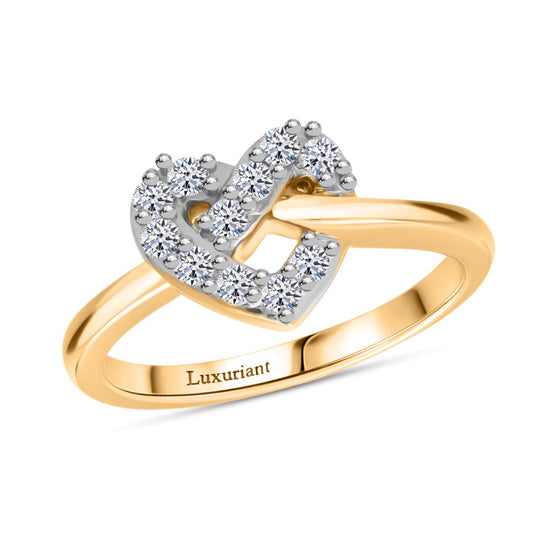 LUXURIANT DIAMOND - Lab Grown Diamant SI-GH Ring 925 Silber 750 Gelbgold Vermeil (Größe 20.00) ca. 0.35 ct