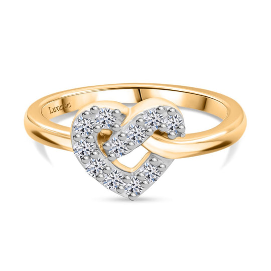 LUXURIANT DIAMOND - Lab Grown Diamant SI-GH Ring 925 Silber 750 Gelbgold Vermeil (Größe 20.00) ca. 0.35 ct