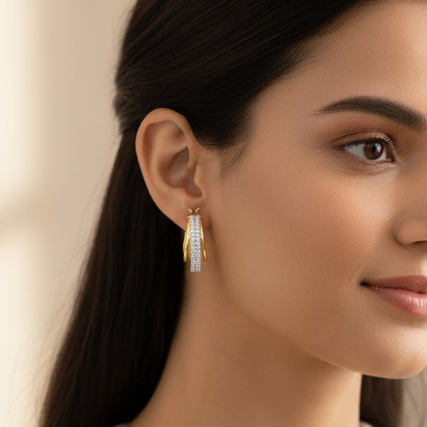 LUXURIANT DIAMOND - Lab Grown Diamant SI-GH SGL zertifiziert Ohrringe 925 Silber 750 Gelbgold Vermeil ca. 1,00 ct