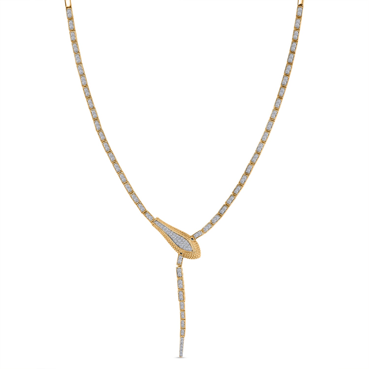 LUXURIANT DIAMOND - Lab Grown Diamant SI-GH SGL zertifiziert Halskette ca. 45 cm 925 Silber 750 Gelbgold Vermeil ca. 2.00 ct