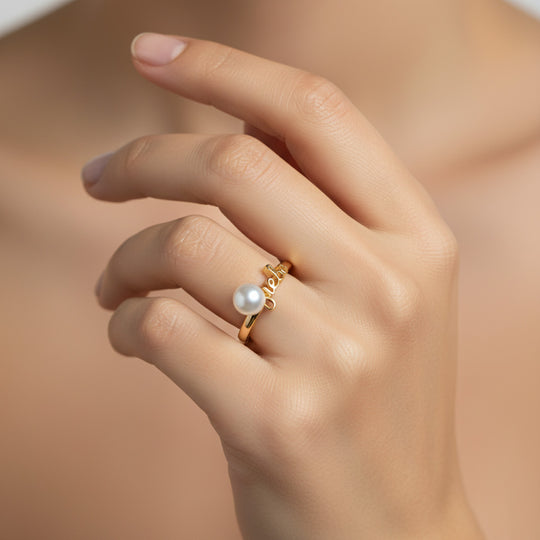 EverTrue Süßwasser Perle (5-5,5mm) Ring, Messing mit Gelbgold E-Beschichtung