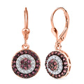 D'Joy AA Padparadscha Saphir und Zirkon Ohrringe - 1,16 ct.