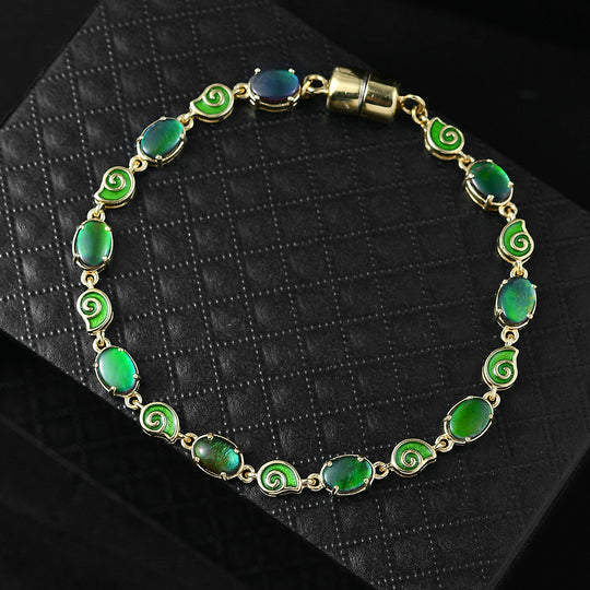 D'Joy Ammolit Armband ca. 20 cm 925 Silber 750 Gelbgold Vermeil ca. 8,72 ct.