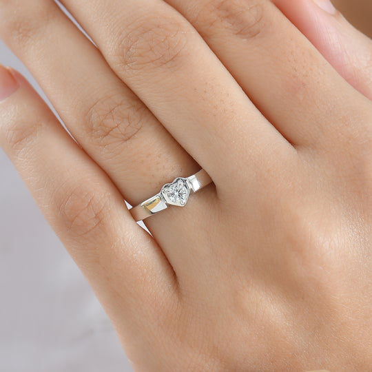 LUXURIANT SI-GH Labor Diamant Solitär Ring, 925 Silber rhodiniert - 0,20 ct.