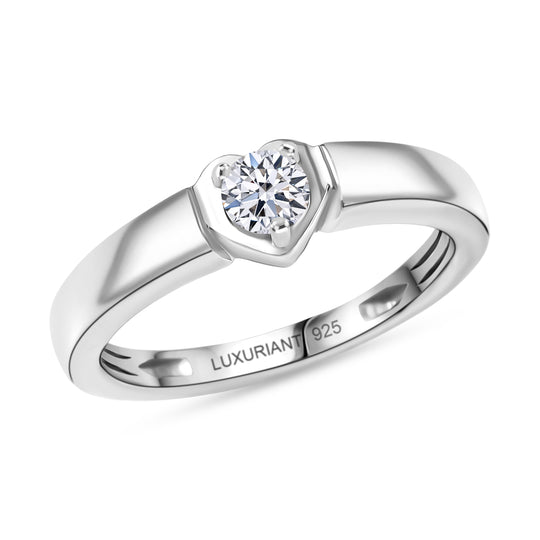 LUXURIANT SI-GH Labor Diamant Solitär Ring, 925 Silber rhodiniert - 0,20 ct.