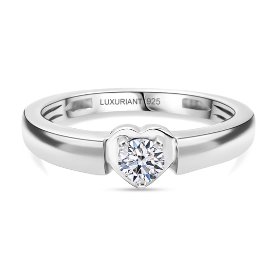 LUXURIANT SI-GH Labor Diamant Solitär Ring, 925 Silber rhodiniert - 0,20 ct.