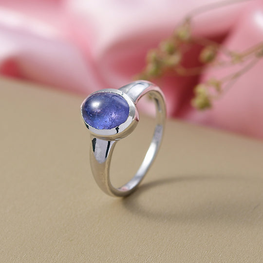 D'Joy AA Tansanit Ring 925 Silber rhodiniert (Größe 21.00) ca. 2,49 ct