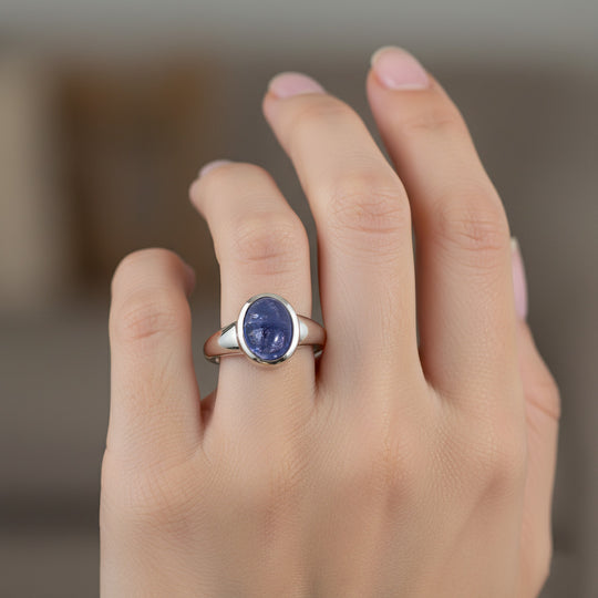 D'Joy AA Tansanit Ring 925 Silber rhodiniert (Größe 21.00) ca. 2,49 ct