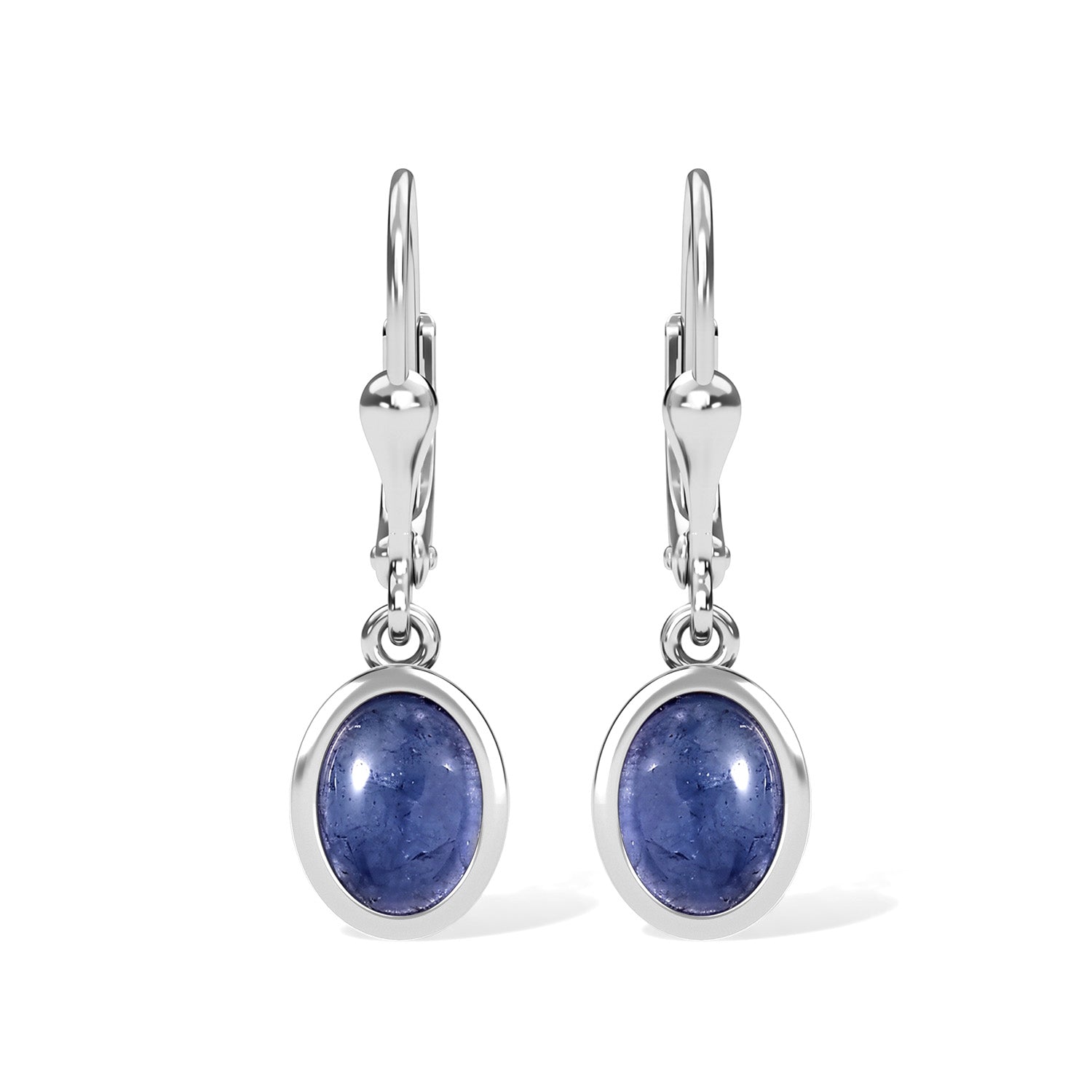 D'Joy AA Tansanit Solitär Ohrringe, 925 Silber rhodiniert - 3,41 ct.
