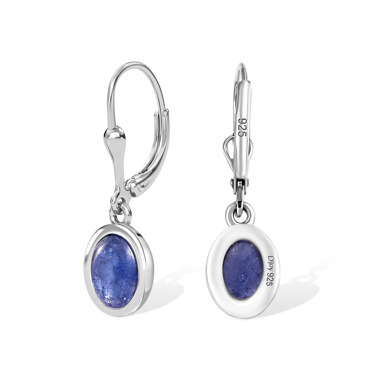 D'Joy AA Tansanit Solitär Ohrringe, 925 Silber rhodiniert - 3,41 ct.