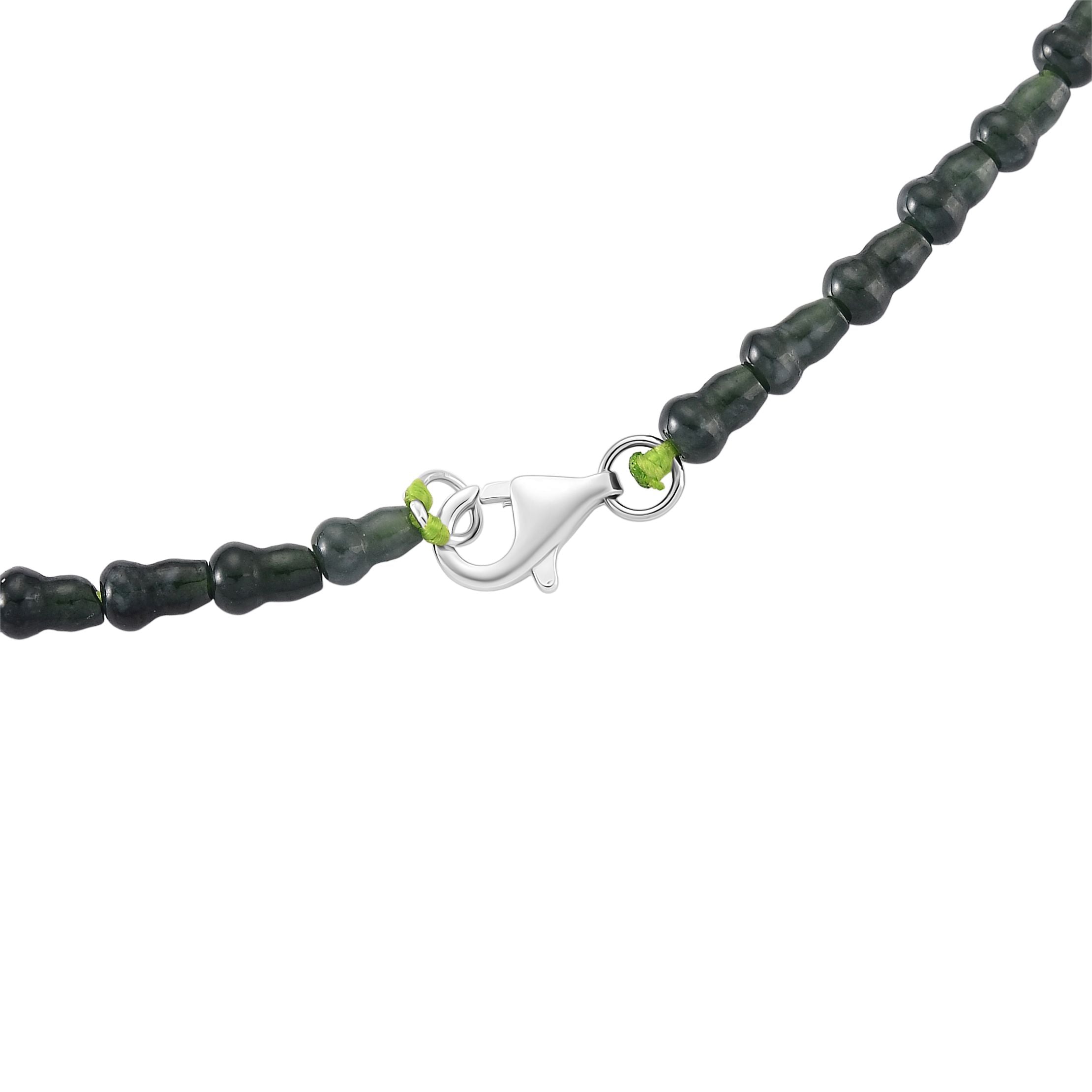 ALLE ERSTE MAL - D'Joy AAA Natürlicher Olmek Jadeit Halskette ca. 50 cm 925 Silber rhodiniert ca. 58.00 ct
