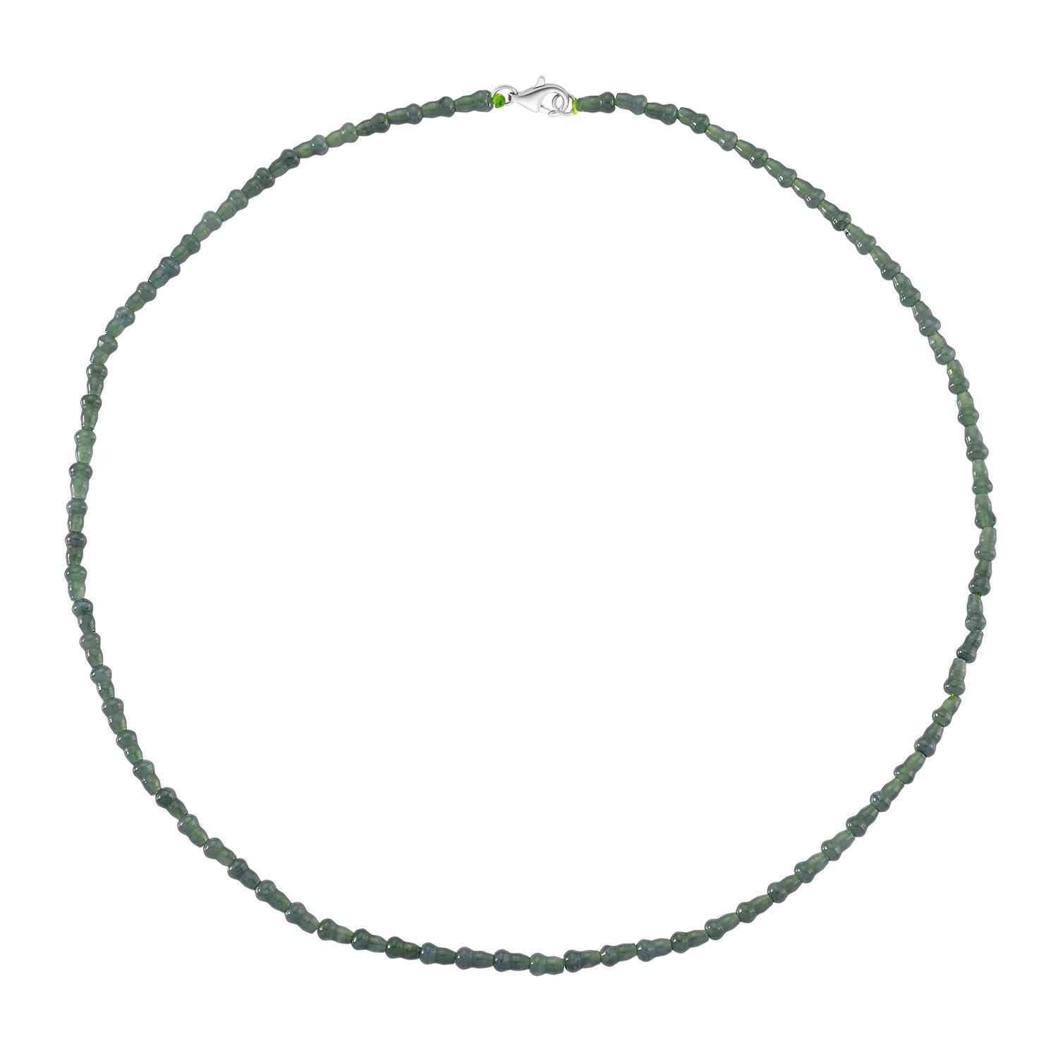 ALLE ERSTE MAL - EXTREM SELTEN D'Joy AAA Natürlicher Olmek Jadeit Halskette ca. 50 cm 925 Silber rhodiniert ca. 58.00 ct