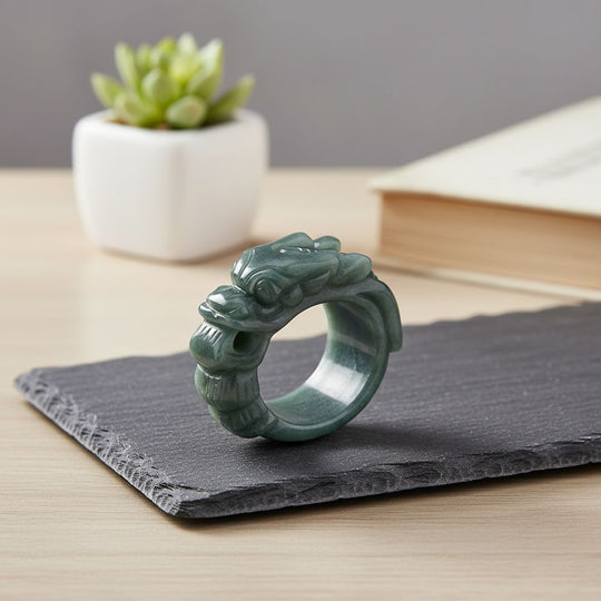 EXTREM SELTEN Natürlicher Olmek Jadeit Ring 16 cm ca. 40.00 ct (Größe 17.00)