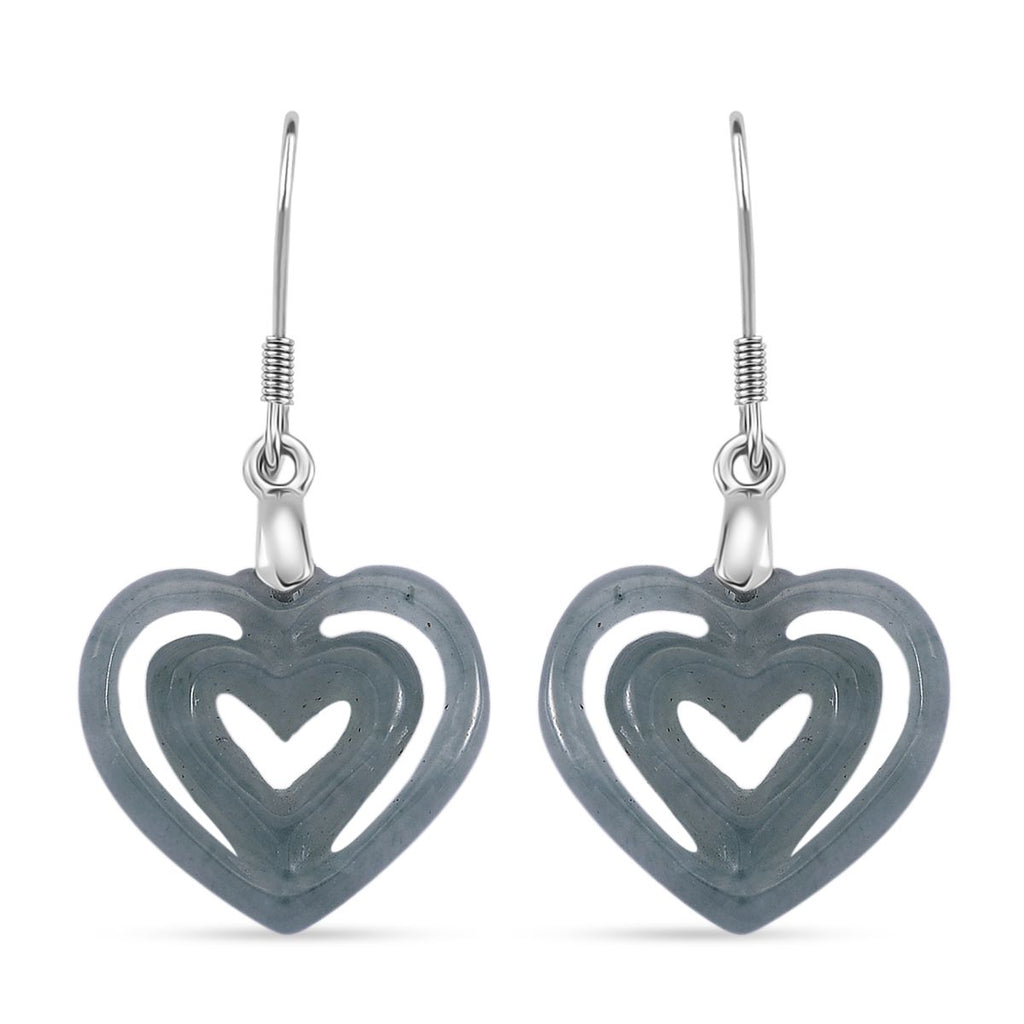D'Joy Natürlicher Olmek Jadeit Ohrringe 925 Silber rhodiniert ca. 7.00 ct