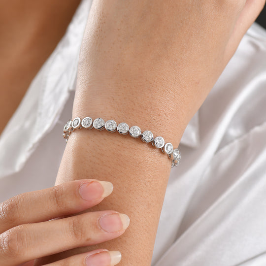 D'Joy Moissanit Armband ca. 20 cm 925 Silber rhodiniert ca. 10,82 ct.
