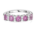 D'Joy Ilakaka Rosa Saphir (Fissure gefüllt), Weißer Zirkon Ring 925 Silber rhodiniert (Größe 21.00) ca. 1,62 ct