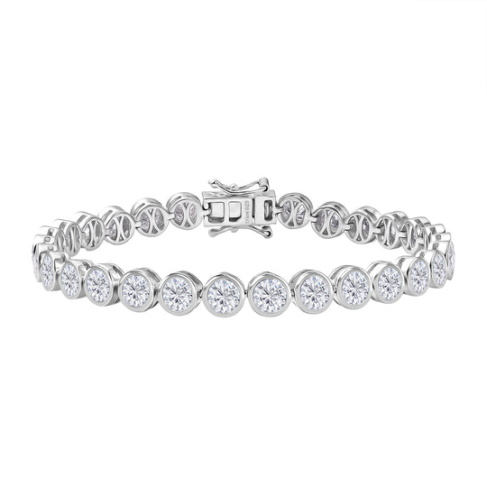 D'Joy Moissanit Armband ca. 20 cm 925 Silber rhodiniert ca. 10,82 ct.