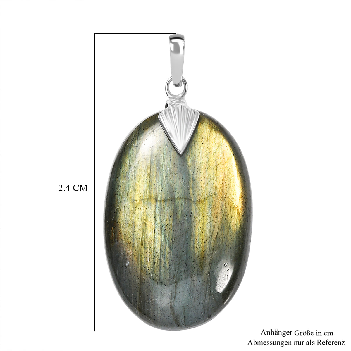 Feuer Labradorit Anhänger 925 Silber ca. 35.12 ct