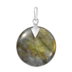Feuer Labradorit Anhänger 925 Silber ca. 35.20 ct