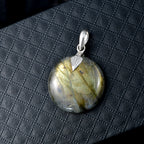 Feuer Labradorit Anhänger 925 Silber ca. 35.20 ct