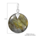 Feuer Labradorit Anhänger 925 Silber ca. 35.20 ct