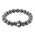 Terahertz Armband ca. Flexibles cm Reiner Edelstahl Schwarz oxidiert ca. 120.00 ct