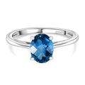London Blau Topas Ring 925 Silber rhodiniert (Größe 16.00) ca. 1,47 ct