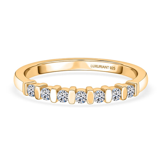 LUXURIANT DIAMOND - Lab Grown Diamant SI-GH Ring 925 Silber 750 Gelb Vergoldet (Größe 19.00) ca. 0.20 ct