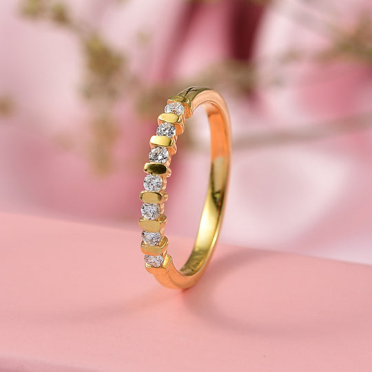 LUXURIANT DIAMOND - Lab Grown Diamant SI-GH Ring 925 Silber 750 Gelb Vergoldet (Größe 19.00) ca. 0.20 ct