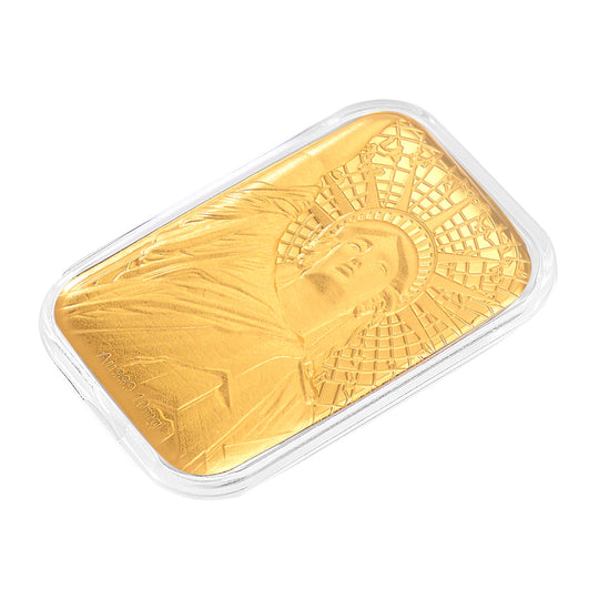999er Goldfolie mit Freiheitsstatue-Motiv, 4,5x3,1cm, 10mg