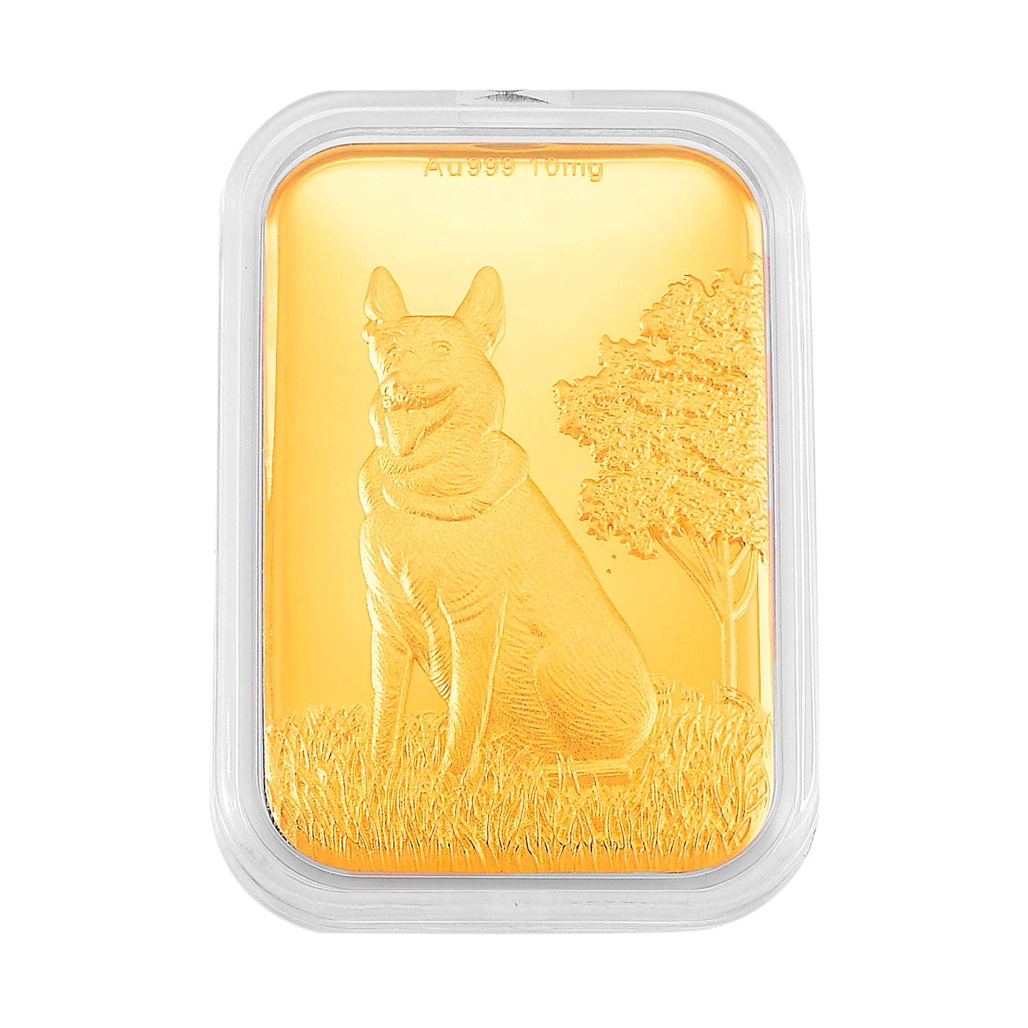 999er Goldfolie mit Hund-Motiv, 2,6x4cm, 10mg