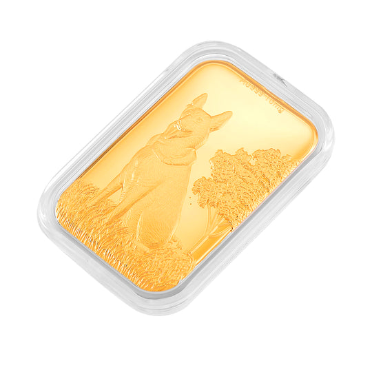 999er Goldfolie mit Hund-Motiv, 2,6x4cm, 10mg