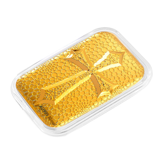 EXKLUSIVES GESCHENK - 999er Goldfolie mit Rose-Motiv 10mg