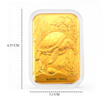 999er Goldfolie mit Schildkrötenmotiv, 4,5x3,1cm, 10mg