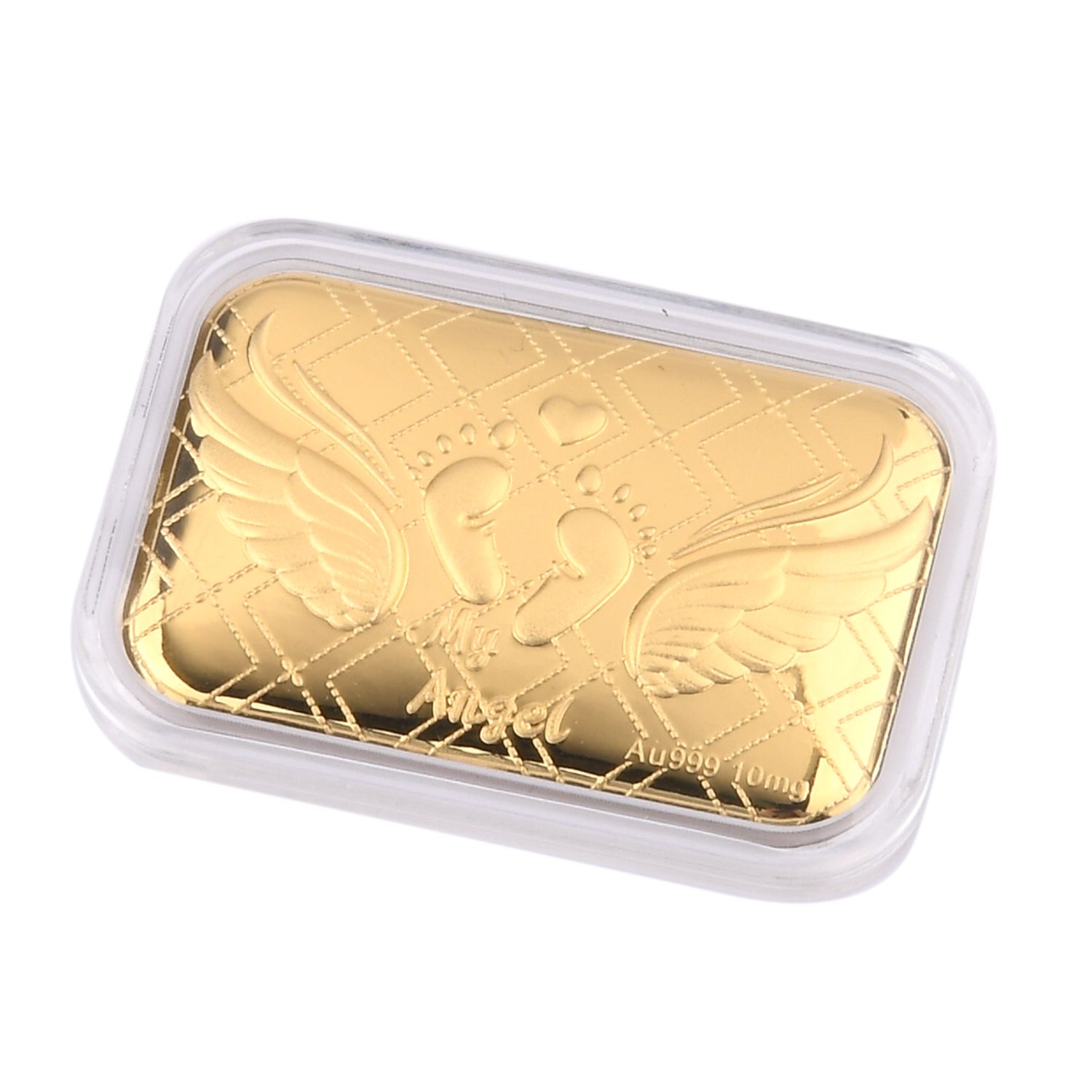 EXKLUSIVES GESCHENK - 999er Goldfolie mit Babyfuß 10mg