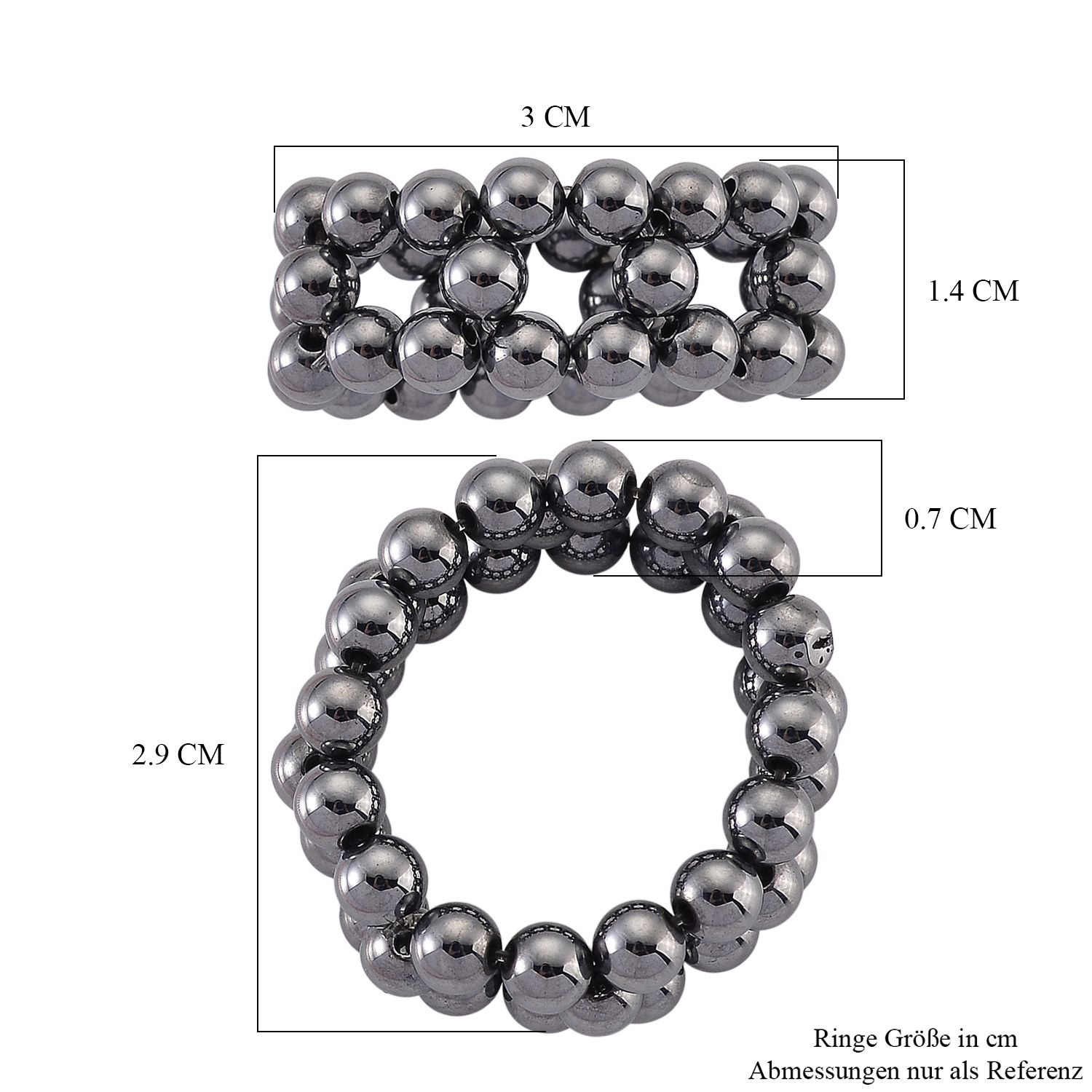 Terahertz Ring Flexibel (Größe 16,00-17,00) ca. 15,00 ct.