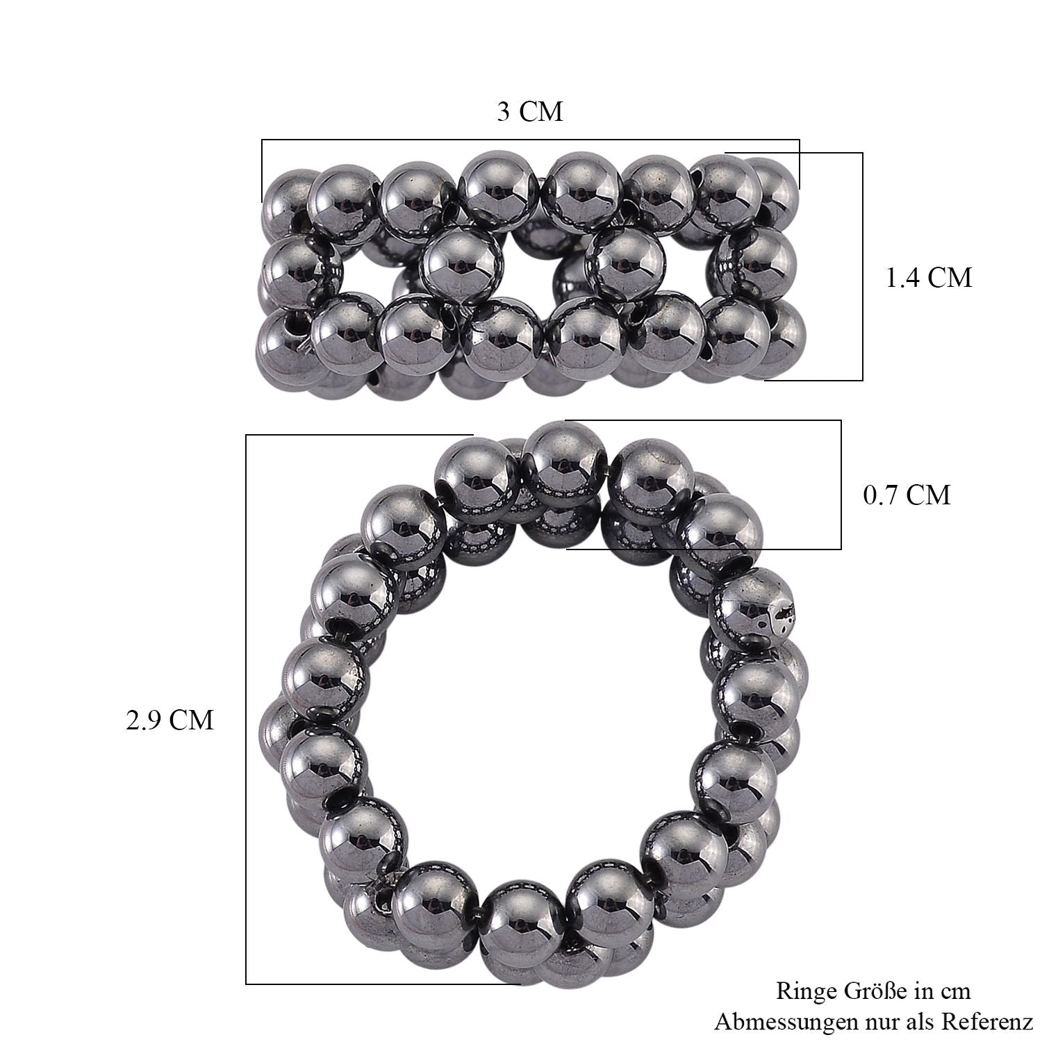 Terahertz Ring Flexibel (Größe 20,00-21,00) ca. 15,00 ct.
