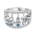 GP Celestial Kollektion - Schweizer Blautopas, Weißer Zirkon Ring 925 Silber rhodiniert (Größe 17.00) ca. 1.24 ct