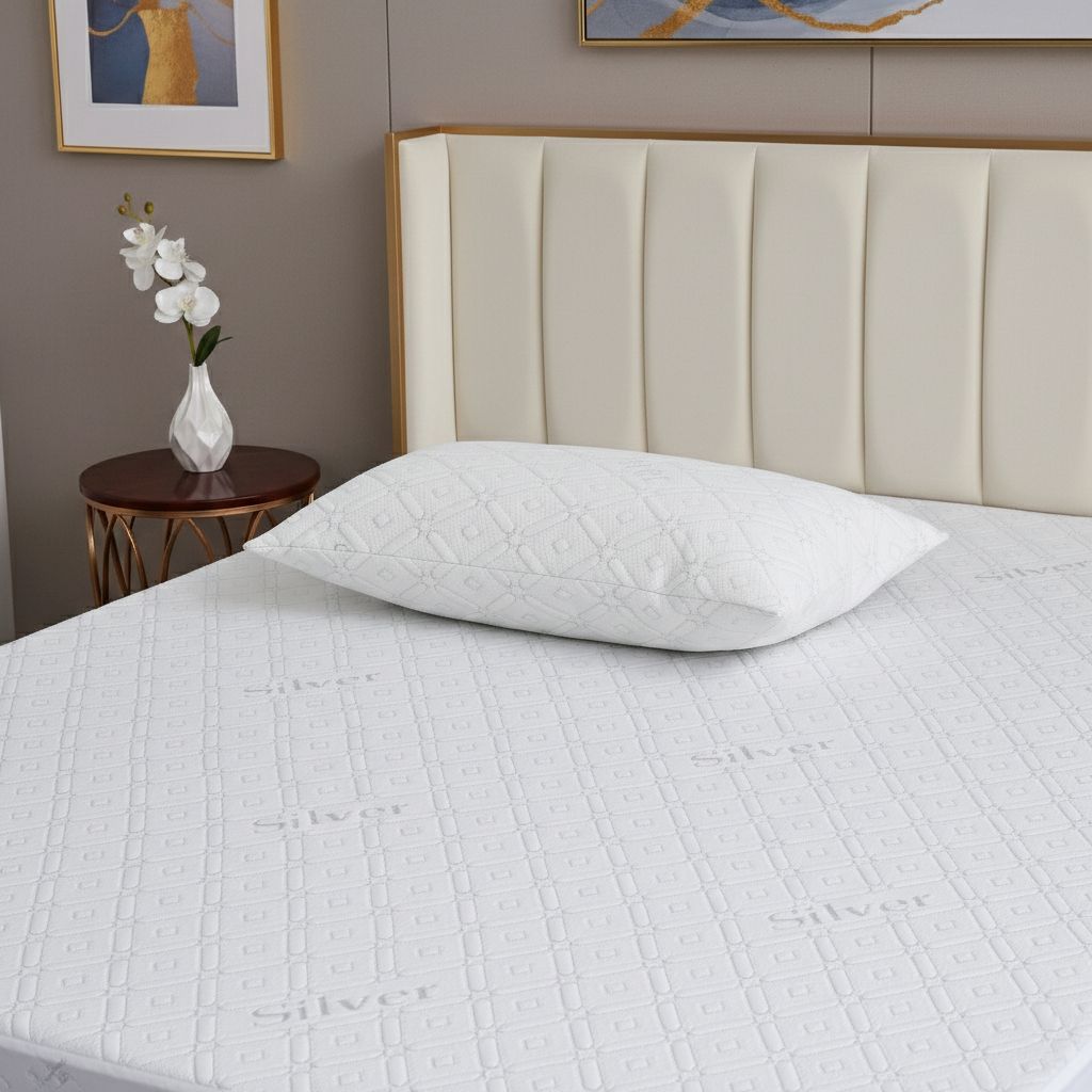 LIVMORE Kissenbezug, wasserdicht, silberbeschichtet, 50x75cm, Weiß
