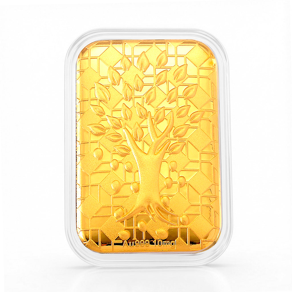 EXKLUSIVES GESCHENK - 999er Goldfolie mit Lebensbaum 10mg
