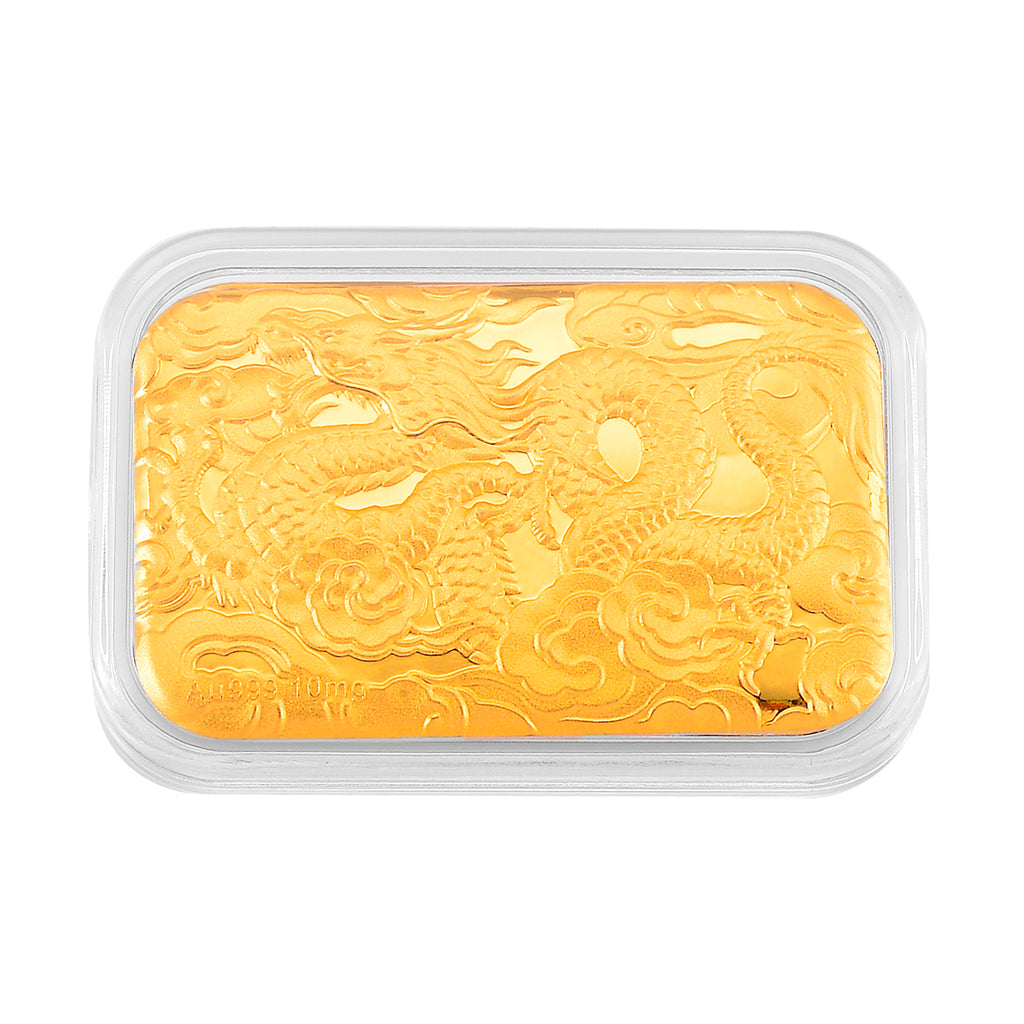 999er Goldfolie mit Drachenmotiv, 10mg