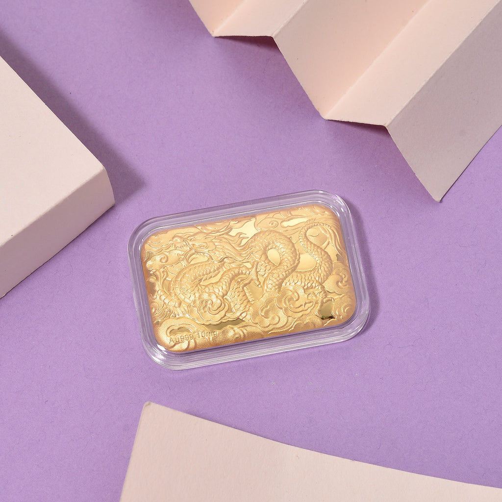 999er Goldfolie mit Drachenmotiv, 10mg
