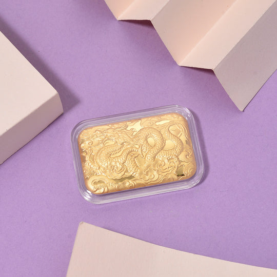 999er Goldfolie mit Drachenmotiv, 10mg