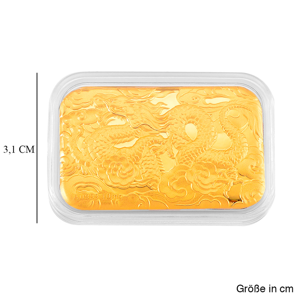 999er Goldfolie mit Drachenmotiv, 10mg