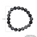 Schneeflocken Glasachat Armband Flexibles (ca. 19 cm) ca. 125,00 ct.